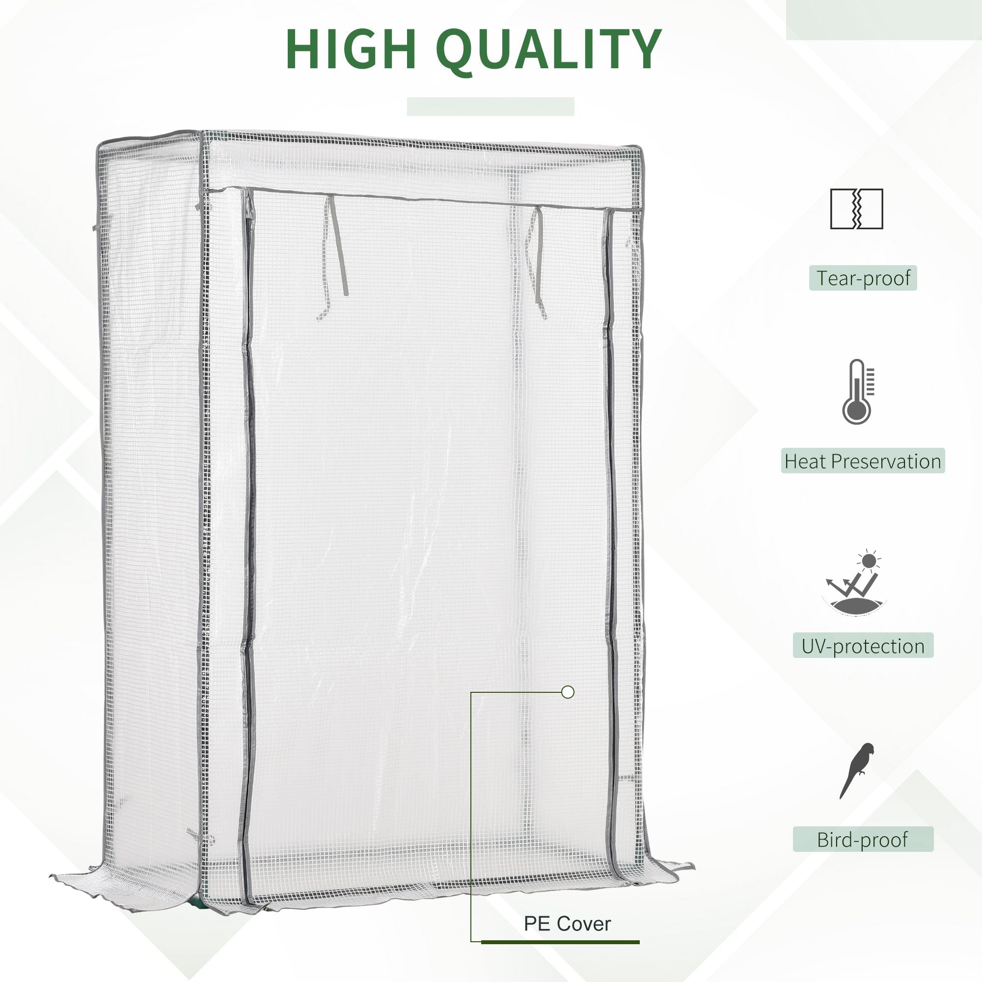 Steel Frame Garden Tomato Greenhouse With Roll-UP Door - Velmora