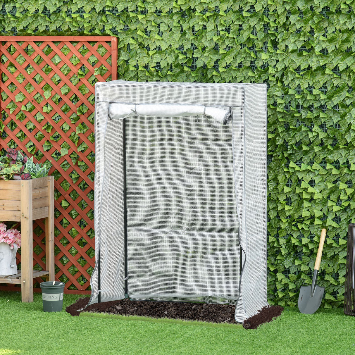 Steel Frame Garden Tomato Greenhouse With Roll-UP Door - Velmora