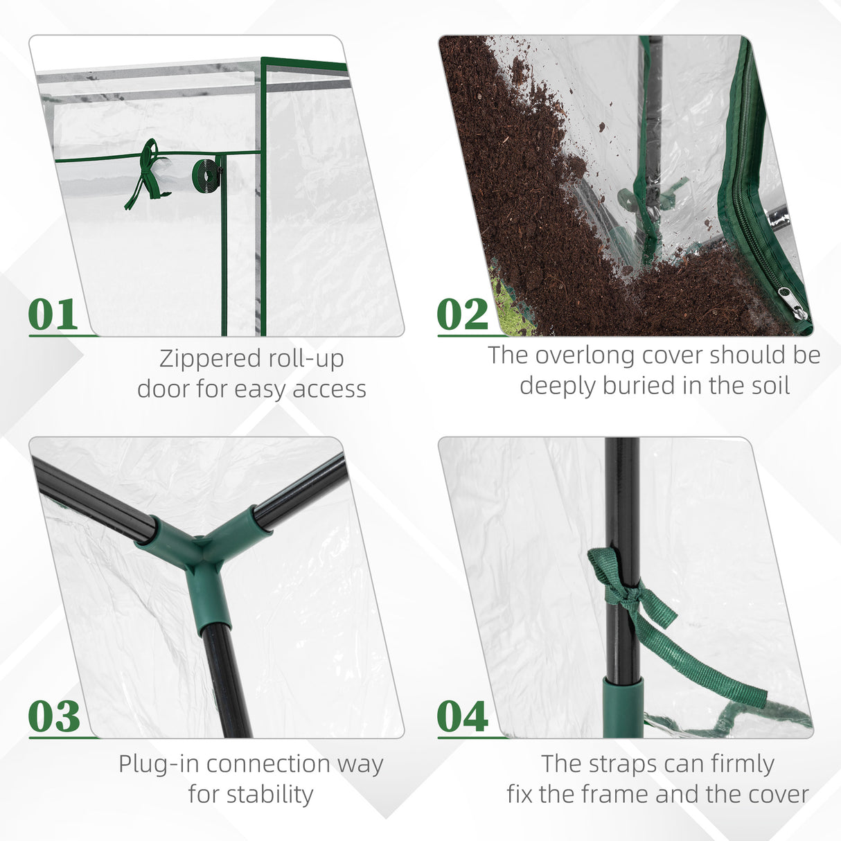 Steel Frame Garden Tomato Greenhouse With Roll-UP Door - Velmora