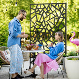 Steel Freestanding Garden Partition Screen With Stand 198cm Wide - Velmora
