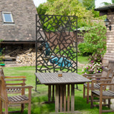 Steel Freestanding Garden Partition Screen With Stand 198cm Wide - Velmora