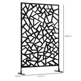 Steel Freestanding Garden Partition Screen With Stand 198cm Wide - Velmora