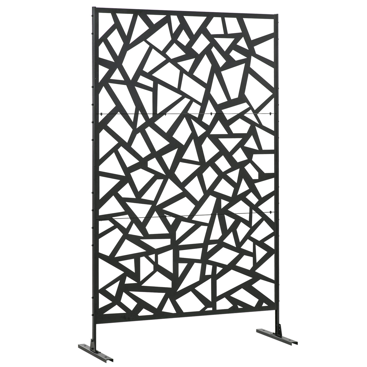 Steel Freestanding Garden Partition Screen With Stand 198cm Wide - Velmora