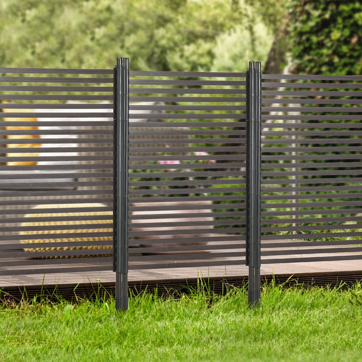 Steel Garden Fence With 2 Standing Ways 93cm Wide - Velmora