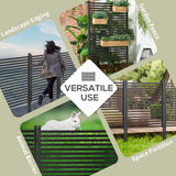Steel Garden Fence With 2 Standing Ways 93cm Wide - Velmora