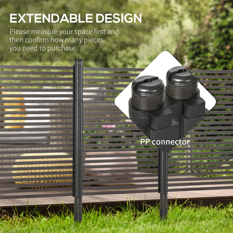 Steel Garden Fence With 2 Standing Ways 93cm Wide - Velmora