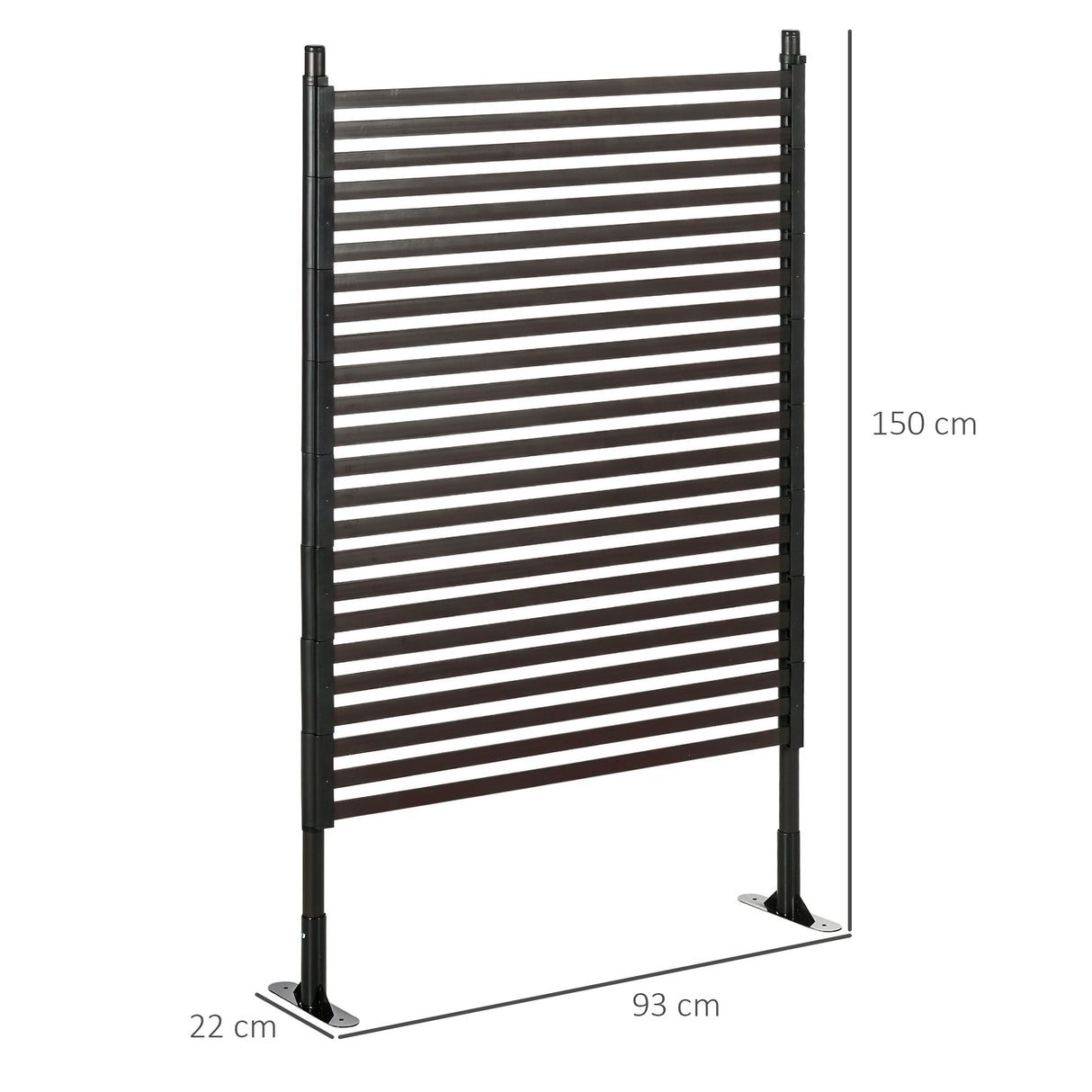 Steel Garden Fence With 2 Standing Ways 93cm Wide - Velmora