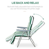 Steel Garden Sun Lounger in Set of 2 With Cushions With Adjustable Backrest - Velmora