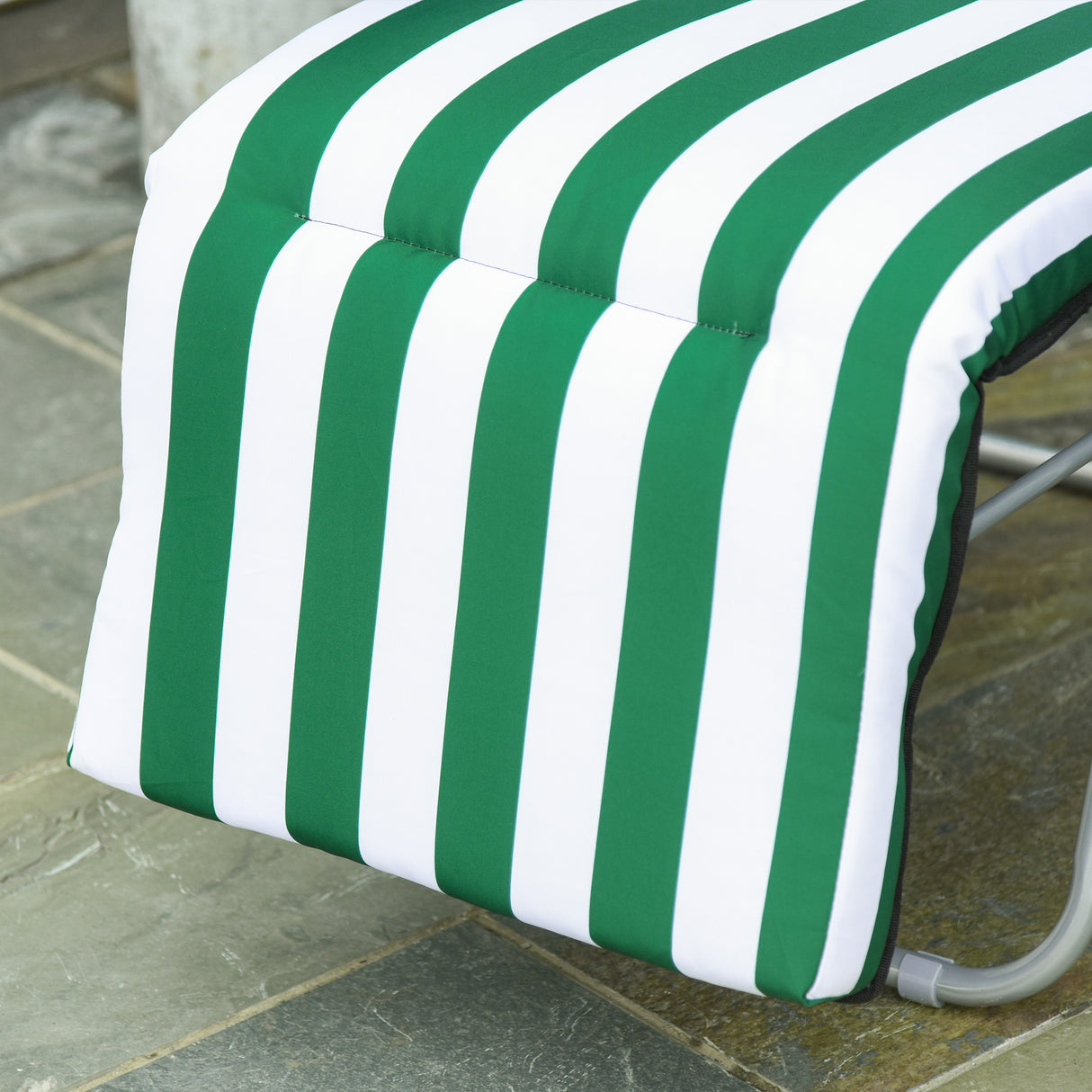 Steel Garden Sun Lounger in Set of 2 With Cushions With Adjustable Backrest - Velmora