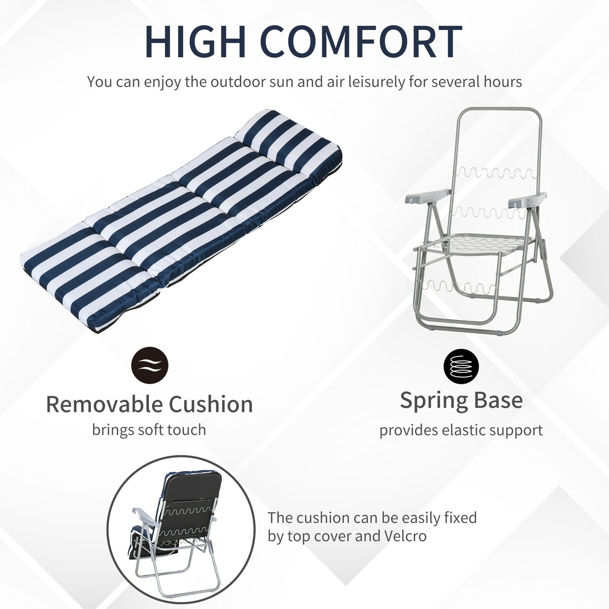 Steel Garden Sun Lounger in Set of 2 With Cushions With Adjustable Backrest - Velmora