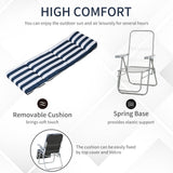 Steel Garden Sun Lounger in Set of 2 With Cushions With Adjustable Backrest - Velmora
