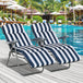 Steel Garden Sun Lounger in Set of 2 With Cushions With Adjustable Backrest - Velmora