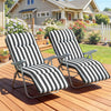 Steel Garden Sun Lounger in Set of 2 With Cushions With Adjustable Backrest - Velmora
