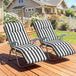 Steel Garden Sun Lounger in Set of 2 With Cushions With Adjustable Backrest - Velmora