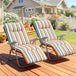 Steel Garden Sun Lounger in Set of 2 With Cushions With Adjustable Backrest - Velmora