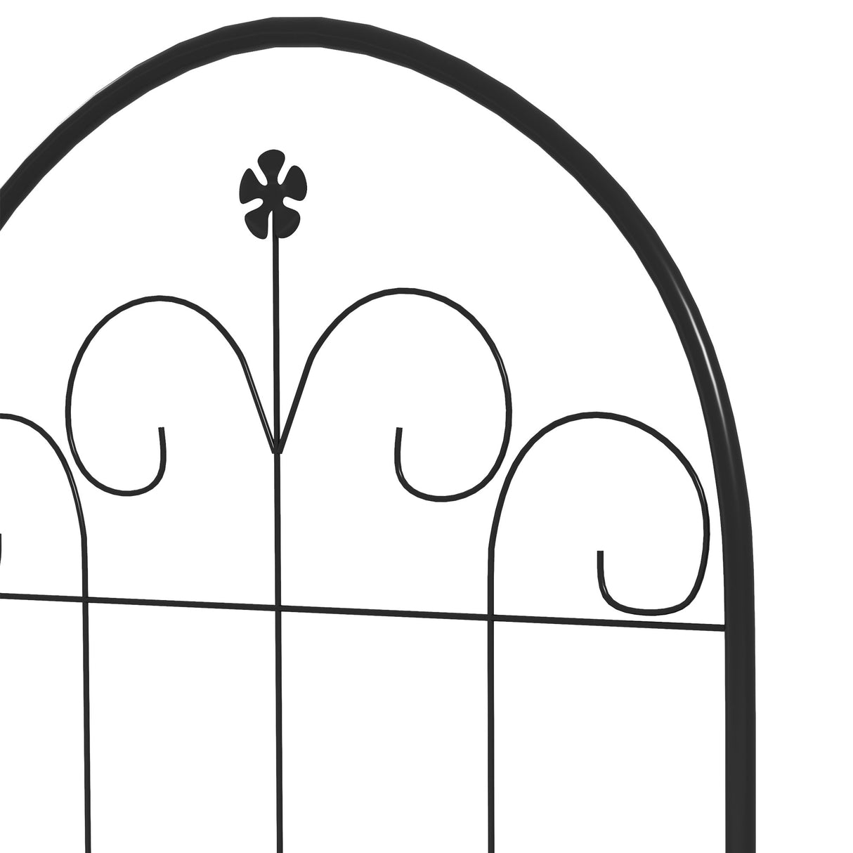 Steel Garden Trellis 50cm Wide in Set Of 2 Floral Design - Velmora