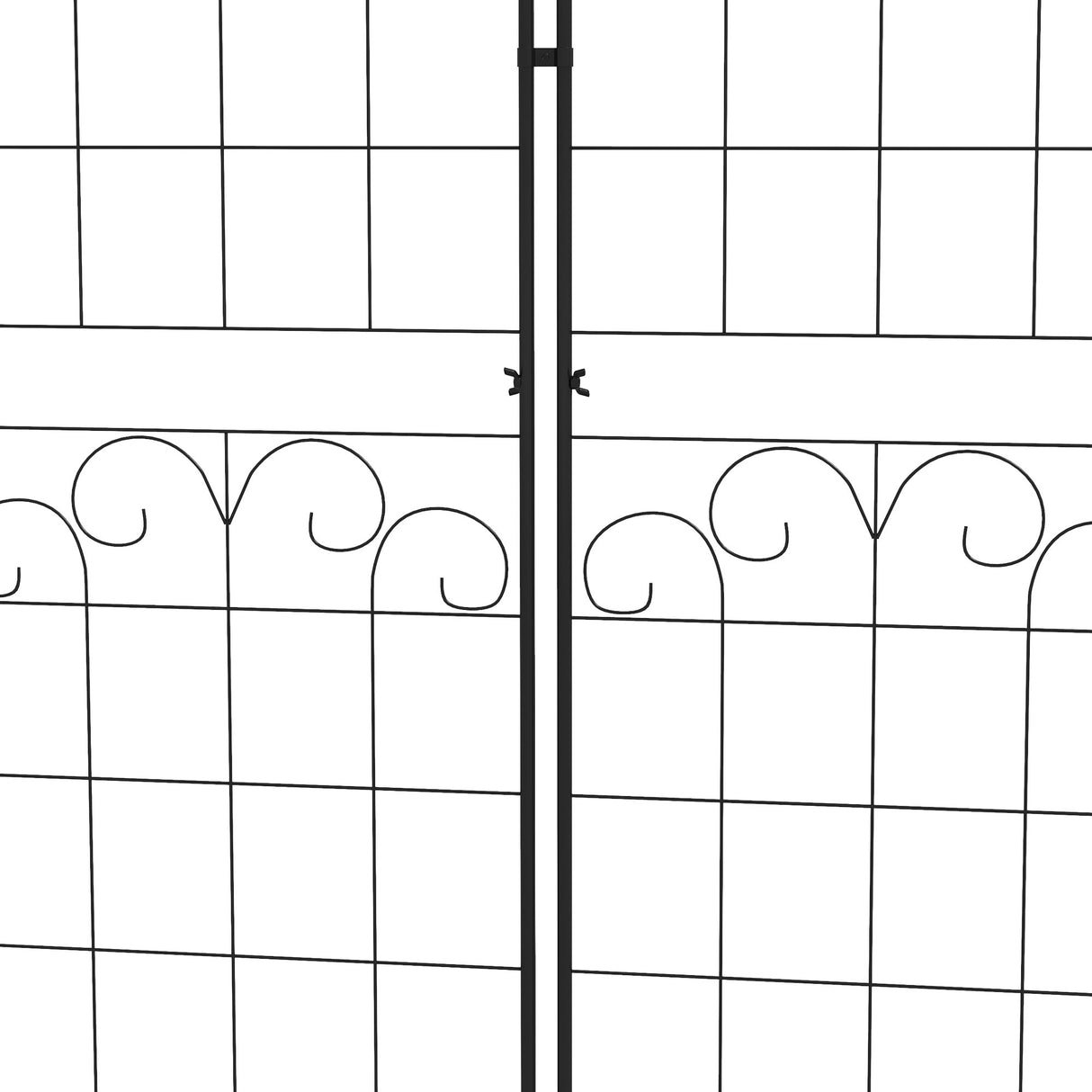 Steel Garden Trellis 50cm Wide in Set Of 2 Floral Design - Velmora