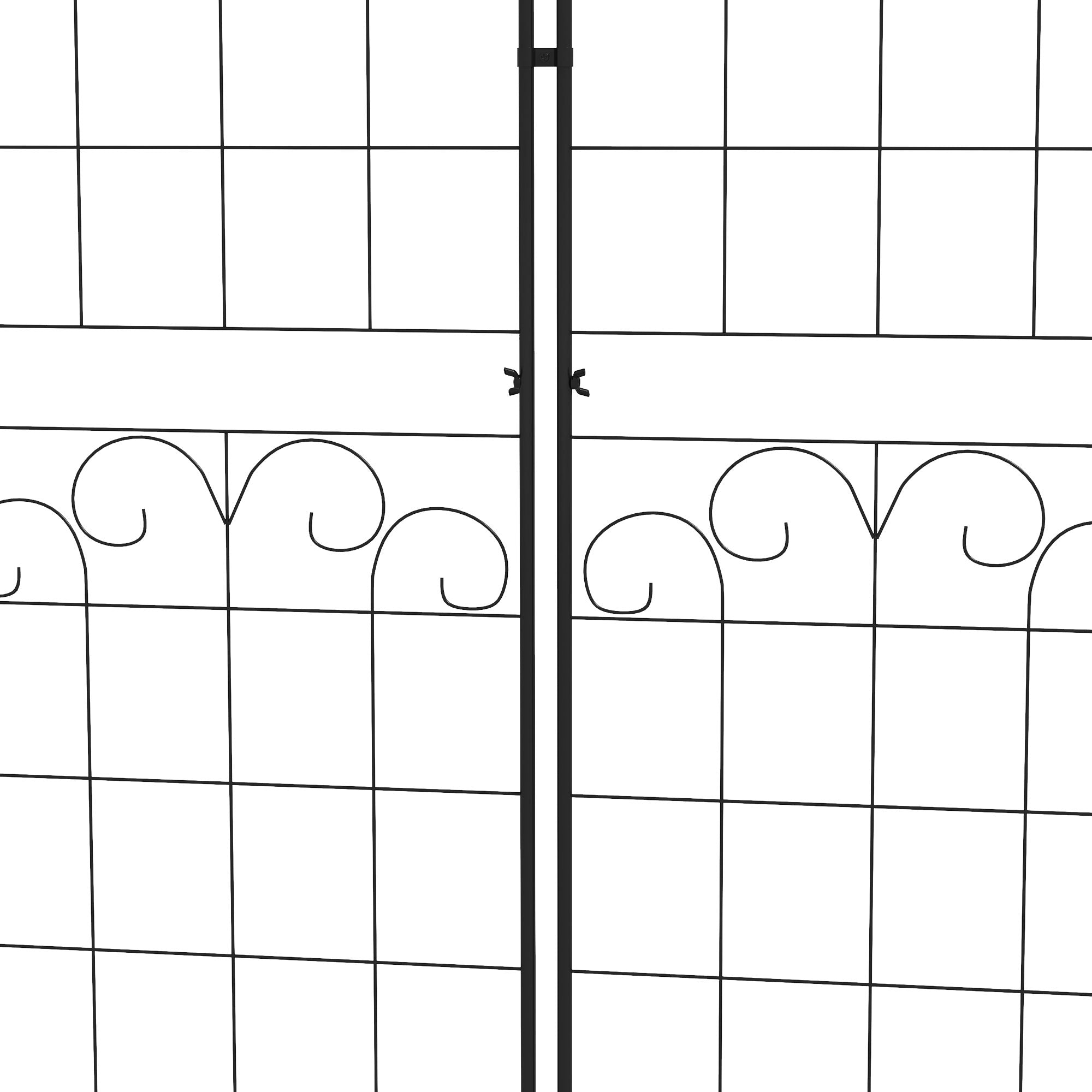 Steel Garden Trellis 50cm Wide in Set Of 2 Floral Design - Velmora