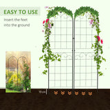 Steel Garden Trellis 50cm Wide in Set Of 2 Floral Design - Velmora