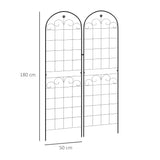Steel Garden Trellis 50cm Wide in Set Of 2 Floral Design - Velmora