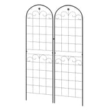 Steel Garden Trellis 50cm Wide in Set Of 2 Floral Design - Velmora
