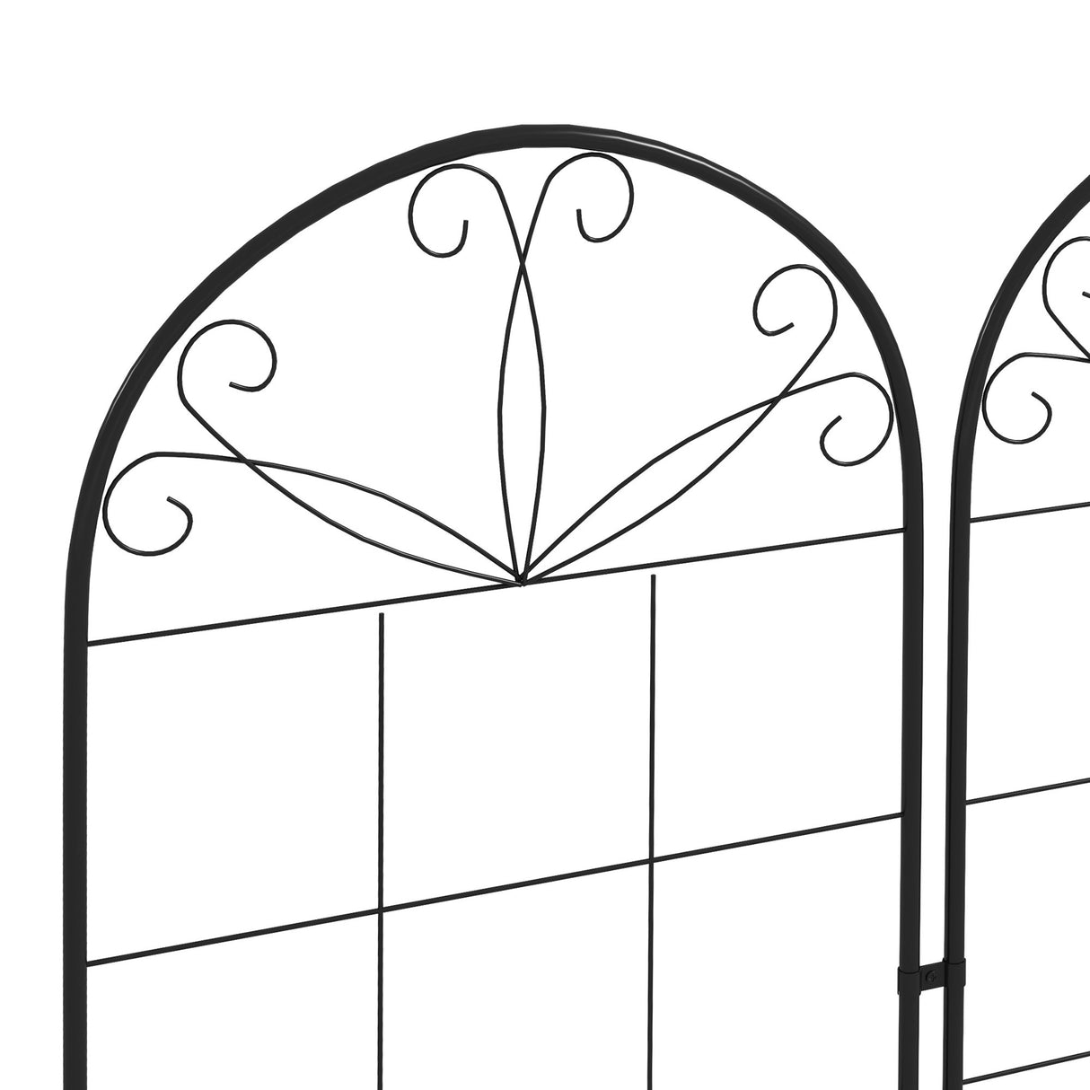 Steel Garden Trellis 50cm Wide in Set Of 2 Grid Design - Velmora