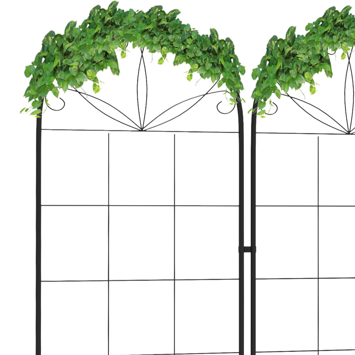 Steel Garden Trellis 50cm Wide in Set Of 2 Grid Design - Velmora