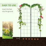 Steel Garden Trellis 50cm Wide in Set Of 2 Grid Design - Velmora