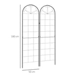 Steel Garden Trellis 50cm Wide in Set Of 2 Grid Design - Velmora