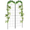 Steel Garden Trellis 50cm Wide in Set Of 2 Grid Design - Velmora