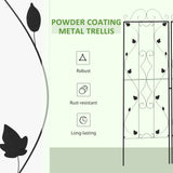 Steel Garden Trellis 50cm Wide in Set Of 2 Leaf Design - Velmora