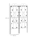 Steel Garden Trellis 50cm Wide in Set Of 2 Leaf Design - Velmora