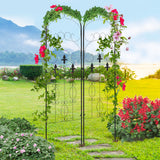 Steel Garden Trellis 50cm Wide in Set Of 2 Scrolls Design - Velmora