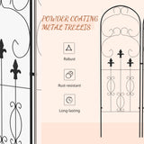 Steel Garden Trellis 50cm Wide in Set Of 2 Scrolls Design - Velmora