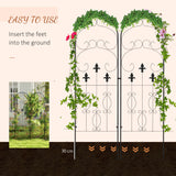 Steel Garden Trellis 50cm Wide in Set Of 2 Scrolls Design - Velmora