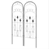 Steel Garden Trellis 50cm Wide in Set Of 2 Scrolls Design - Velmora