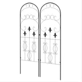 Steel Garden Trellis 50cm Wide in Set Of 2 Scrolls Design - Velmora