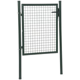 Steel Green Garden Gate With Lock And 3 Keys 97cm Wide - Velmora