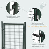 Steel Green Garden Gate With Lock And 3 Keys 97cm Wide - Velmora