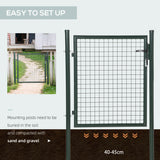 Steel Green Garden Gate With Lock And 3 Keys 97cm Wide - Velmora