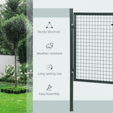 Steel Green Garden Gate With Lock And 3 Keys 97cm Wide - Velmora