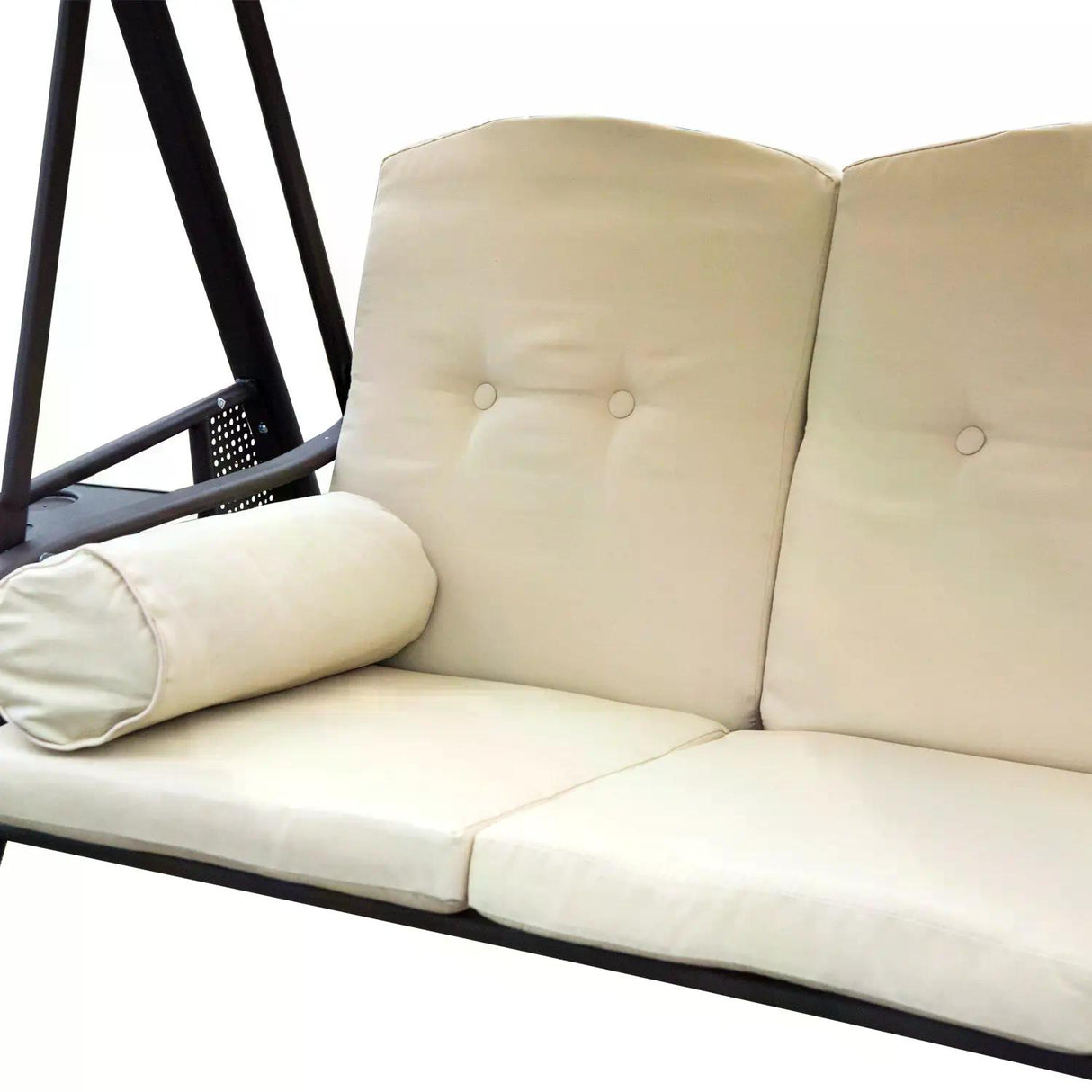 Steel Hammock 3 Seater Swing Chair With Canopy Cushion Shelter - Velmora