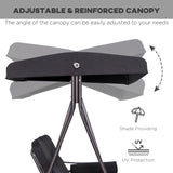 Steel Hammock 3 Seater Swing Chair With Canopy Cushion Shelter - Velmora