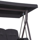 Steel Hammock 3 Seater Swing Chair With Canopy Cushion Shelter - Velmora