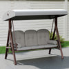 Steel Hammock 3 Seater Swing Chair With Canopy Cushion Shelter - Velmora