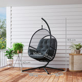 Steel Hanging Egg Swing Chair With Cushion - Velmora