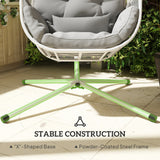 Steel Hanging Egg Swing Chair With Cushion - Velmora
