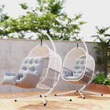 Steel Hanging Egg Swing Chair With Cushion - Velmora