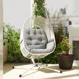 Steel Hanging Egg Swing Chair With Cushion - Velmora
