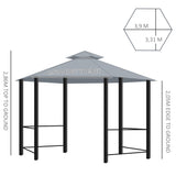 Steel Hexagon Softtop Gazebo Canopy Party Tent 390cm Width x 331cm Depth - Velmora